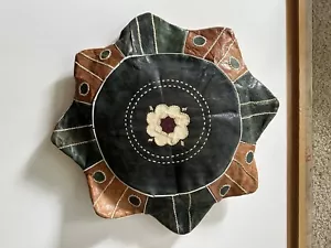 2 Handmade, Star Shaped , antique, Moroccan leather pillows - Picture 1 of 10