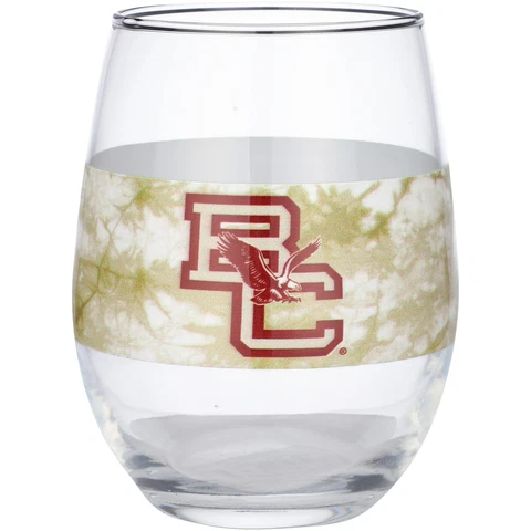 Boston College Eagles 15oz. Vintage Tie-Dye Stemless Wine Glass Cover