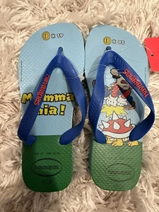 NWT Kids Mario Havaianas Flip Flops Blue & Green 4140269 Sz 2Y Youth Unisex - Picture 1 of 1