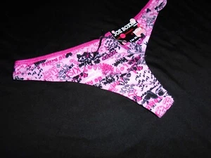 Neu mit Etikett rosa Baumwolle Kritzeldruck Damen JOE BOXER Tanga Höschen S - Bild 1 von 5