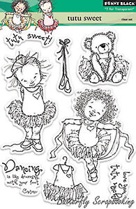 Tutu Sweet Stamp Set, Clear Unmounted Rubber Stamp Set PENNY BLACK - NEW, 30-154