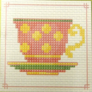 Pink Tea Cup - Semco easy-to-do counted cross-stitch kit - Picture 1 of 1