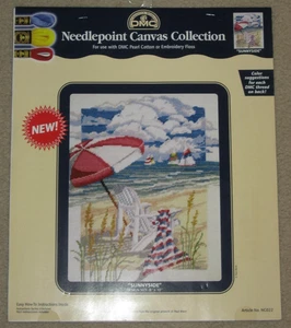 New DMC Needlepoint Canvas Collection "Sunnysidel" 8" x 10"  Beach Scene NC022 - Picture 1 of 4