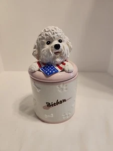 Bichon Porcelain Dog Treat Cookie - DNC Collections 8" - Picture 1 of 7