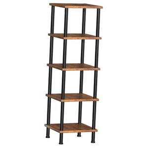 Corner Shelf, Corner Bookcase, Industrial 5-Tier Square Shelf Stand Display - Picture 1 of 8