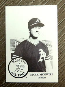 MARK McGWIRE 1985 SEQUOIA MARKETS MODESTO A's MINOR LEAGUE ROOKIE CARD - Picture 1 of 2