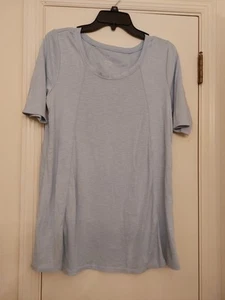 J. JILL BABY BLUE SCOOP NECK COTTON SHORT SLEEVE TUNIC - SIZE SMALL TALL - Picture 1 of 4