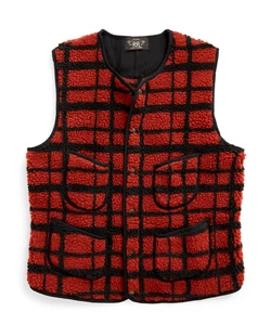 RRL  Ralph Lauren High Pile Fleece Vest-MEN-M - Picture 1 of 4