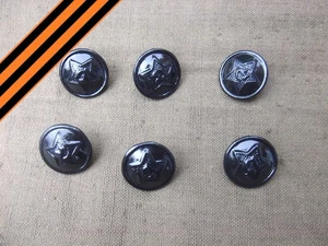 6 x 14 mm Ukrainian made black uniform buttons, model 1935, RKKA reproduction - Picture 1 of 6