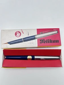 Pelikan 12 Silvexa Patronenfüller Vintage Füller Silber Blau 1960er Jahre in OVP - Bild 1 von 12