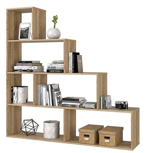 Libreria Scaffale a scala SIMMS Legno Mdf 4 Ripiani Rovere Chiaro Casa Ufficio - Foto 1 di 6