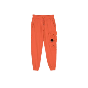 (Kids) C.P. Company U16 Light Fleece Mixed Cargo Track Pants Harvest Pumpkin Ora - Picture 1 of 2