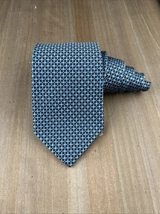 BROOKS BROTHERS 346 Silk Tie Designer Geometric Blue W3.75x59 Made in USA - Picture 1 of 5