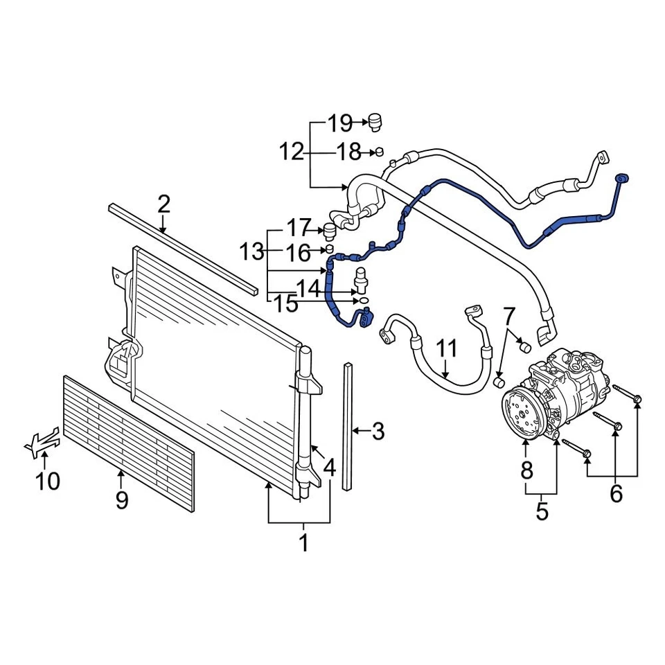 For Audi A3 2006-2008 Audi 1K0820741BC A/C Refrigerant Liquid Hose Foto 1 de 1
