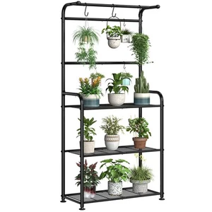 Plant Stand Indoor Outdoor, Heavy Duty Metal 3 Tiered Tall Hanging Plant Shel... - Picture 1 of 6