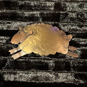 Beautiful Handcrafted Brass Copper Sheep Brooch Sun Dance Creations Signed - Picture 1 of 5