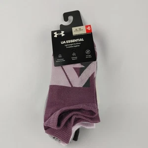 6er Pack Under Armour Essential leichte unsichtbare Socken Größe W 6-9 grau lila - Bild 1 von 13