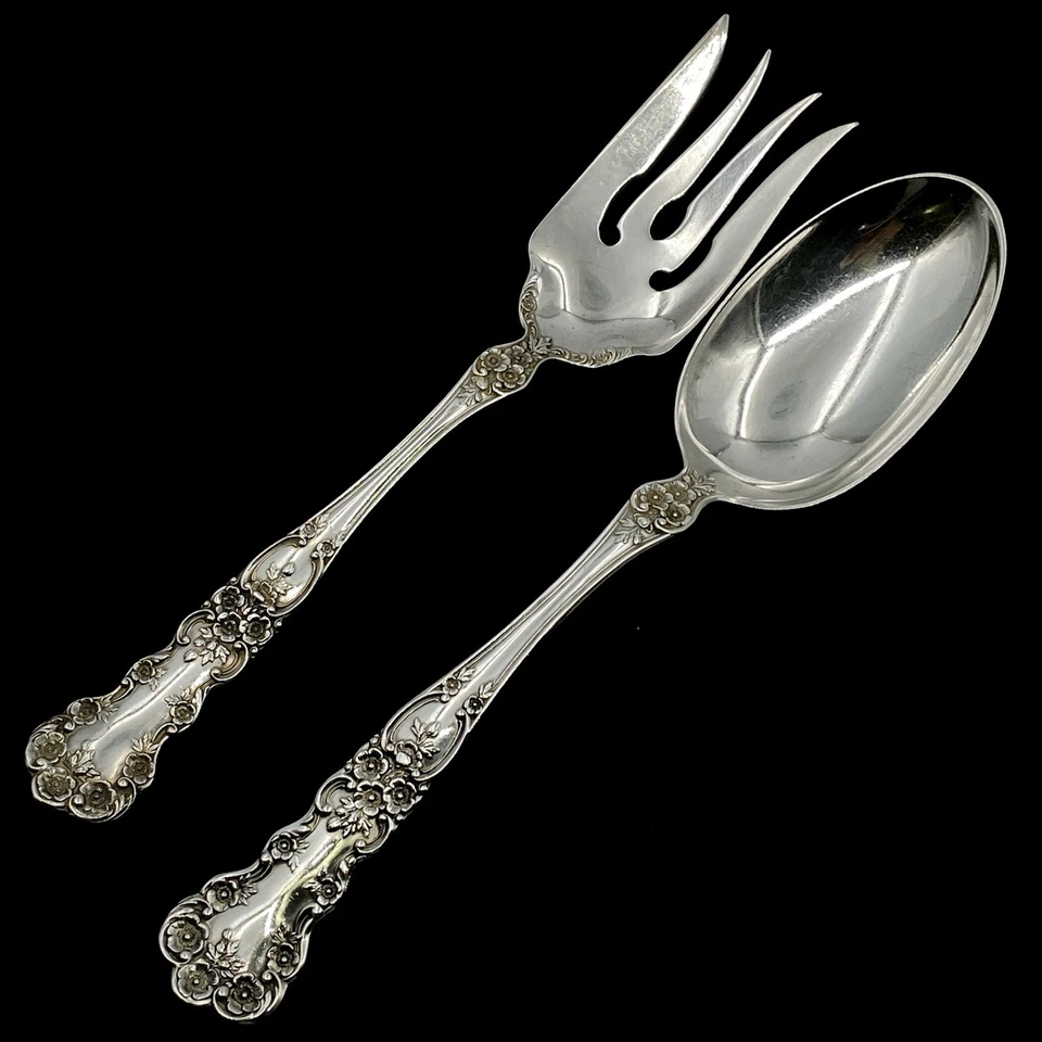 Juego de 2 tenedores y cuchara Gorham Buttercup de plata de ley 925 Lion-Anchor-G Foto 1 de 4