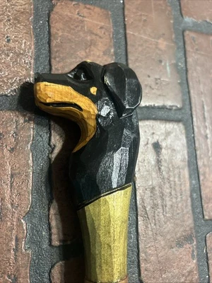 Bastón de senderismo Rottweiler para perros bastón de madera hecho a mano bastón de senderismo Foto 1 de 4