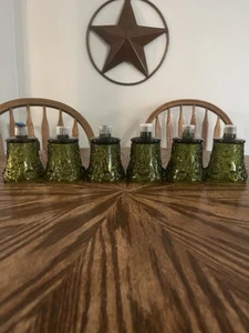 6 Vintage grüne Glas Gänseblümchen Sonnenblume Votivkerzenhalter HOMCO Home Interiors - Bild 1 von 3