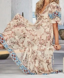 Trelise Cooper "The Frills are Alive " tiered silk midii dress size UK12 - Bild 1 von 16