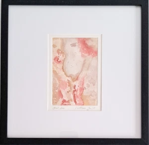 Original Abstract Block Print Painting Signed Mid-Century 1970s Modern Wall Art - Picture 1 of 12