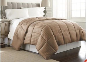 Amrapur Kg Size 1 Pc Reversible Down Alternative Comforter Choc 1DBYDWNG-CHO-KG - Picture 1 of 1
