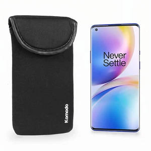 Neoprene Phone Case for OnePlus 8 Range Pro Smartphone Padded Sock Cover Black - Picture 1 of 8