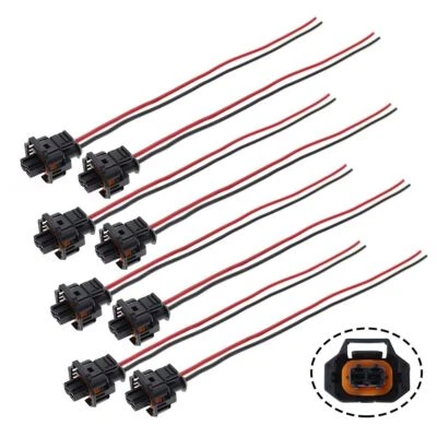Conector de inyector de combustible 8 piezas enchufe coleta para Chevy Avalanche 1500 Suburban 2500 Foto 1 de 4