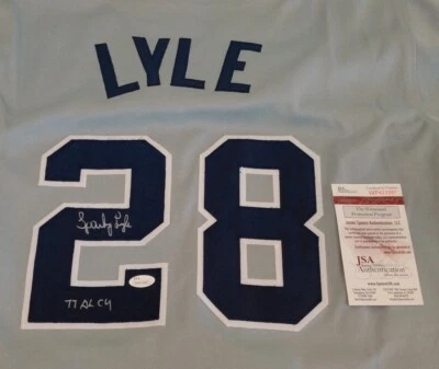 Sparky Lyle New York Yankees Autographed Signed Custom Baseball Jersey JSA COA - Image 1 of 3