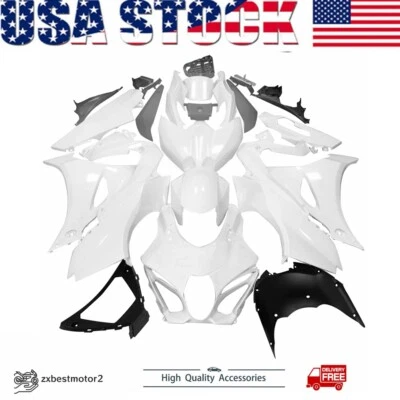 Kit de carenado blanco sin pintar carrocería de inyección ABS para Suzuki GSXR1000 2017-2022 Foto 1 de 4