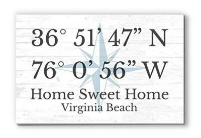 Customized Compass GPS Coordinates Latitude Longitude Home Décor Wall Art - Image 1 of 4