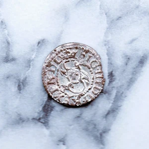 LIVONIA- BEAUTIFUL HISTORICAL SIGISMUND III VASA SILVER SOLIDUS, ND (1621), KM#5 - Picture 1 of 2