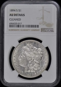 1894-S S Morgan Dollar S$1 NGC AU Details Cleaned - Picture 1 of 2