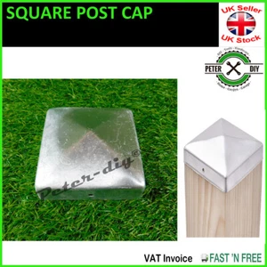 TAPA DE POSTE TAPA CUADRADA PIRÁMIDE PLATEADA GALVANIZADA cerca superior 71 x 71 mm - Imagen 1 de 1