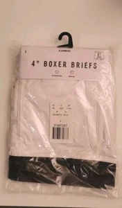 4” Boxer Briefs (Size L) EXPRESS uv protection- quick dry 😇 New in White - Picture 1 of 3