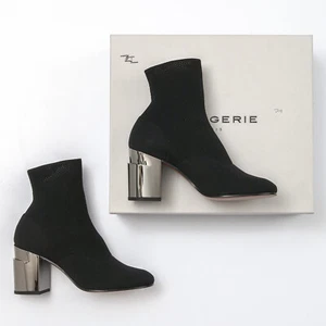 Robert Clergerie Keane Black Stretch Sock Booties, Size 39.5 EU (9 US) - Picture 1 of 7
