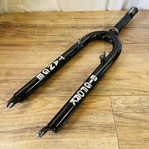 Vintage Tange Big Fork 26 MTB 1 1/8 Threaded 145 Steerer Black - Picture 1 of 13