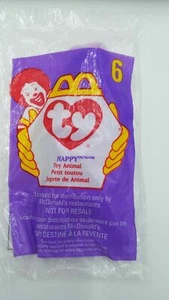 TY McDonalds Original Beanie Baby- Happy the Hippo, #6 IN UNOPENED BAG - Picture 1 of 1