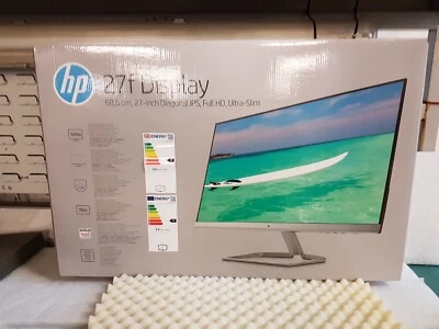SEALED HP 27" 27F Full HD IPS Backlit LED Display Ultra Slim 2XN62AA -L09847-004 - Image 1 of 4