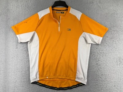 Nishiki Cycling Jersey Adult Extra Large Orange White 1/4 Zip Polyester Pockets - Image 1 of 4
