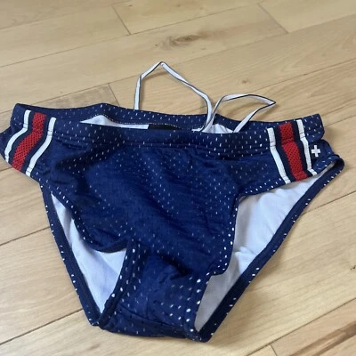 BIKINI DEPORTIVO MALLA, Andrew Christian, Azul Marino, GRAN TRAJE DE BAÑO GRANDE Foto 1 de 4