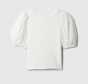 Gap Girls White Puff Sleeve T-shirt Size 14/16 Year NWT - Picture 1 of 1