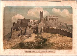 Antique Print Western View of the Acropolis Athens Ancient Greece Plate - Picture 1 of 2