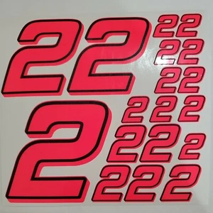 PINK FLUORESCENT /black  Racing #2's vinyl Decal Sheet 1/8-1/10-1/12 RC Modelx - Picture 1 of 11