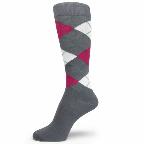 Chaussettes De Costume Homme Gris Rose Blanc Spotlight Hosiery Taille 10-13 - Neuves