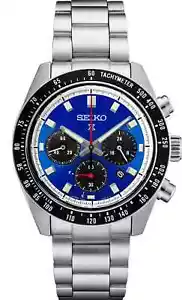 Seiko Speedtimer Solar Chronograph Blue Dial 41.1mm Watch SSC931 - Picture 1 of 3