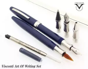 Visconti Art of Writing Blue Fountain Pen Calligraphy Dipping Set (72000BL) - Picture 1 of 7