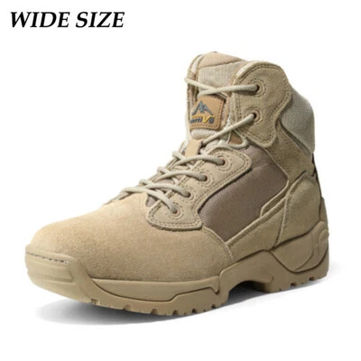 TALLA AMPLIA Botas Militares Para Hombre Botas Tácticas Botas de Combate Foto 1 de 4