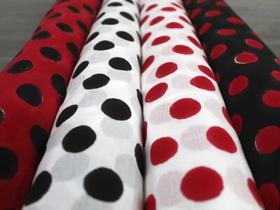 2.5Yard New Polka Dot Block Printed Cotton Fabric Indian Handmade Fabric by Yard - Image 1 of 4